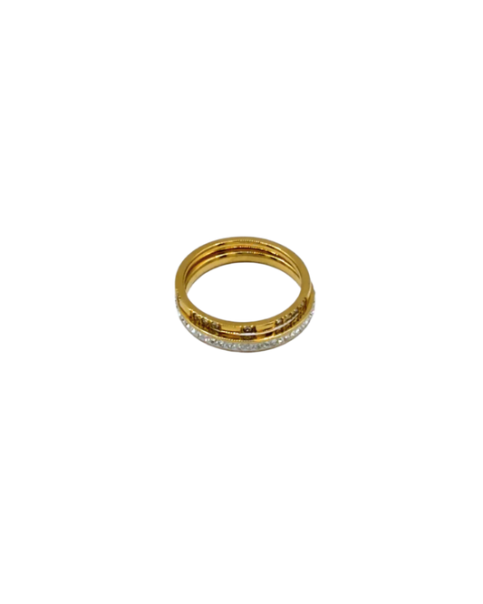 Thin Double Ring Stack in Gold