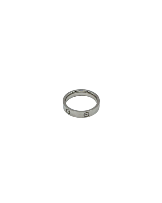 Thin Time Band Ring in Silver