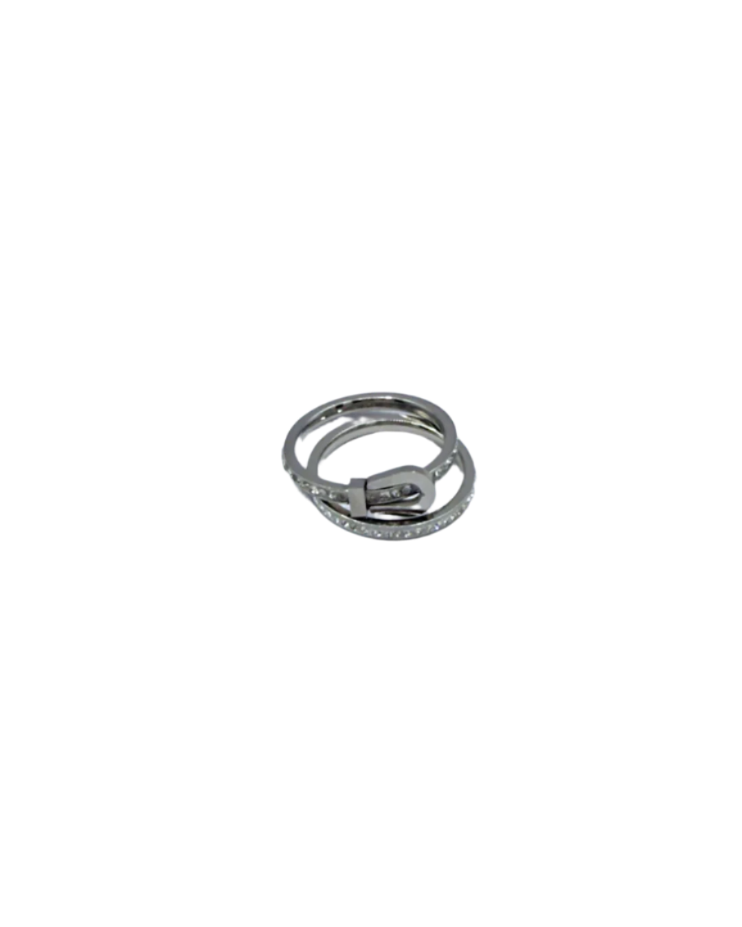 Thin Belted Ring in Silver