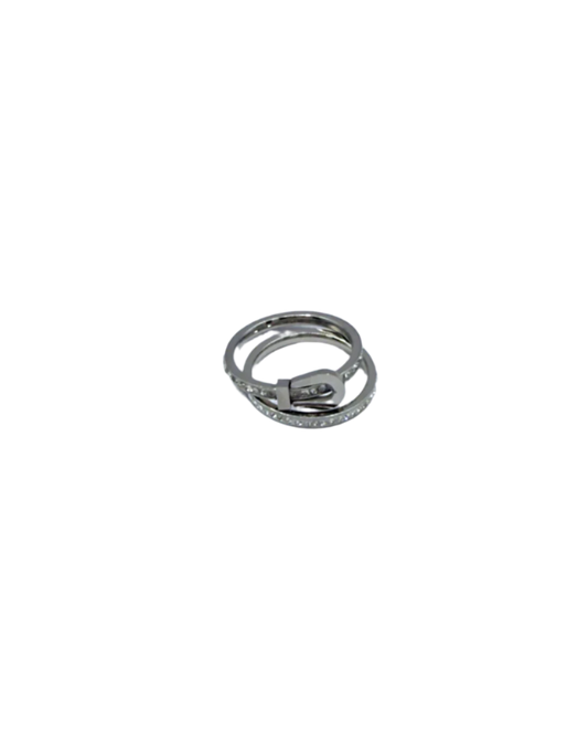 Thin Belted Ring in Silver