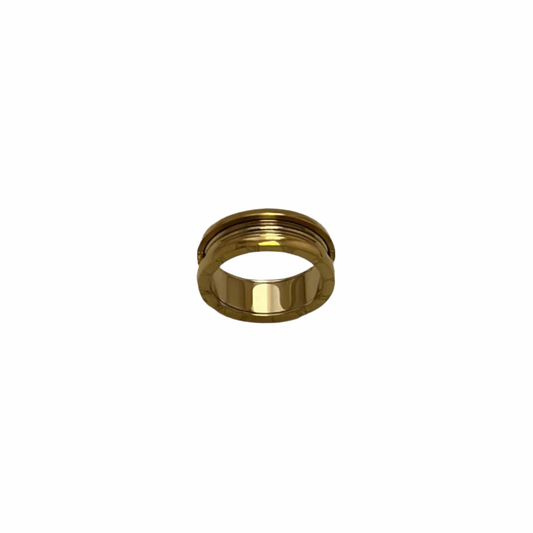 Thin Time Barrel Ring in Gold
