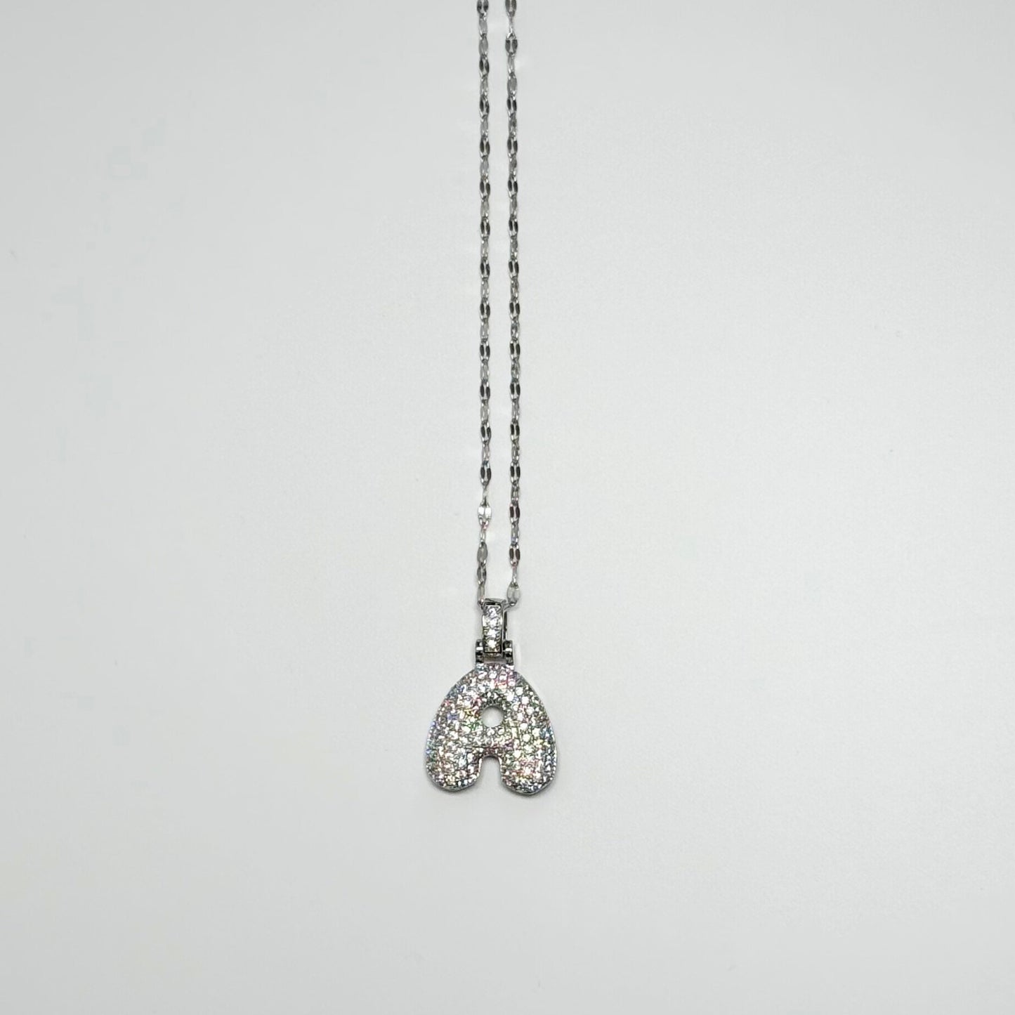 Gemma Initial Necklace- A in Silver