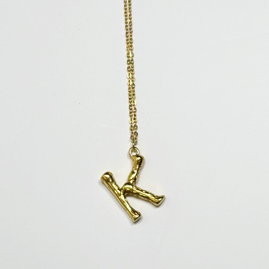 Victoria Initial Necklace- K in Gold