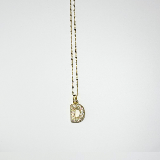 Gemma Initial Necklace- D in Gold