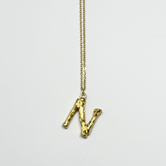 Victoria Initial Necklace- N in Gold
