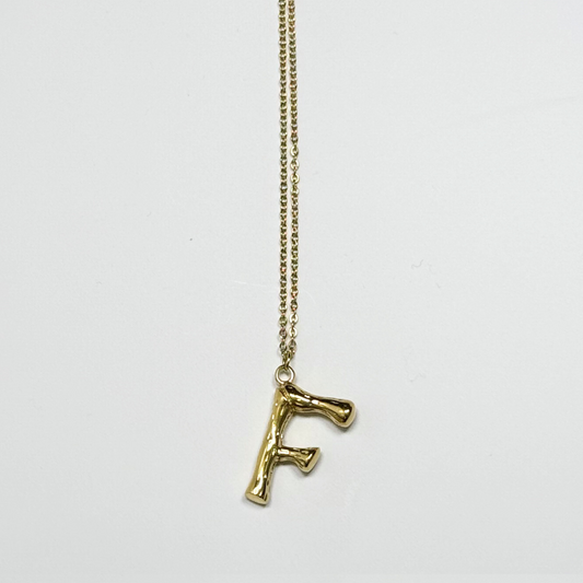 Victoria Initial Necklace- F in Gold
