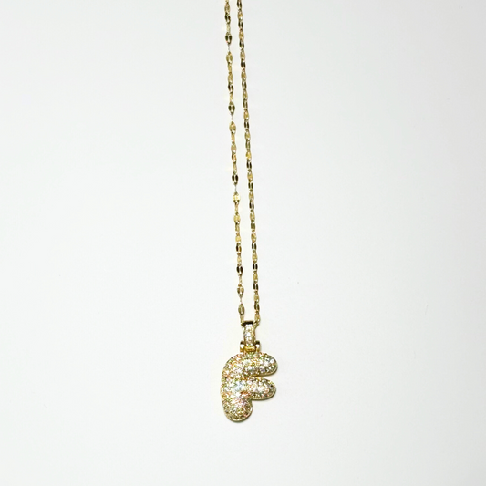 Gemma Initial Necklace- F in Gold