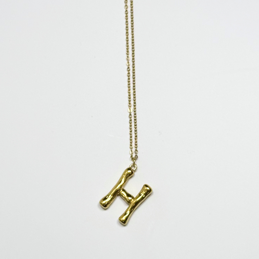 Victoria Initial Necklace- H in Gold