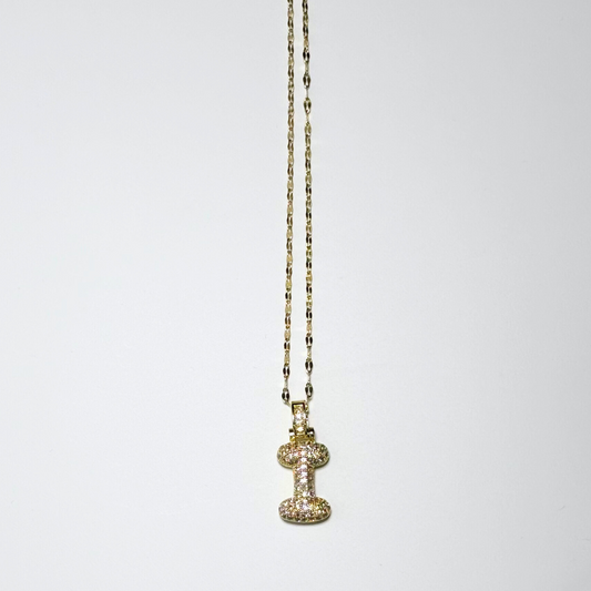 Gemma Initial Necklace- I in Gold