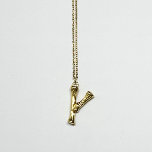 Victoria Initial Necklace- Y in Gold
