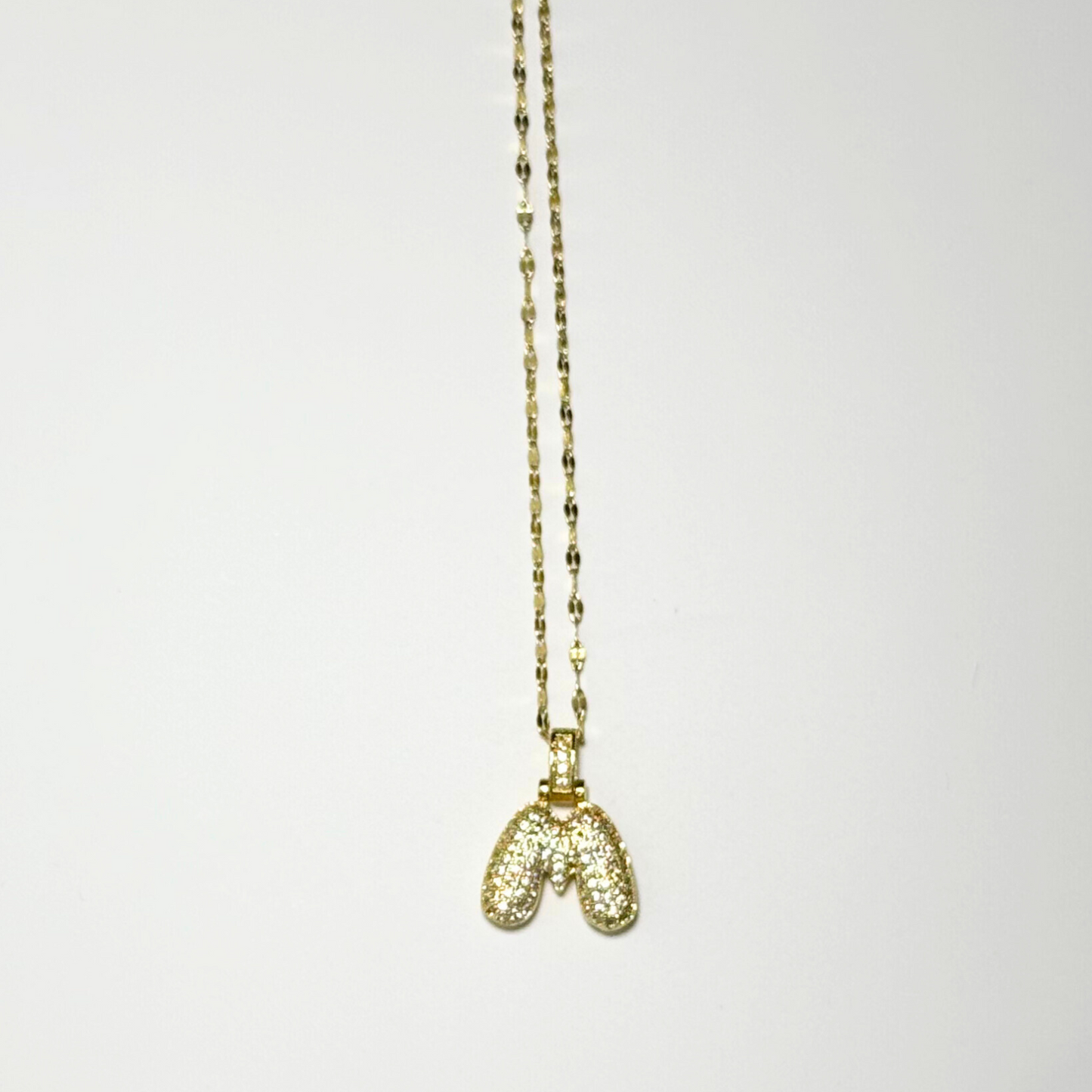 Gemma Initial Necklace- M in Gold