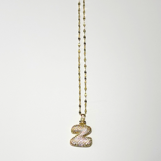 Gemma Initial Necklace- Z in Gold