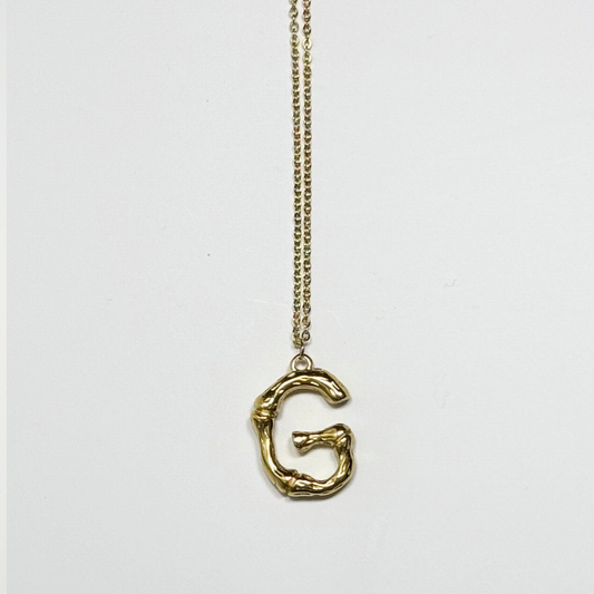 Victoria Initial Necklace- G in Gold
