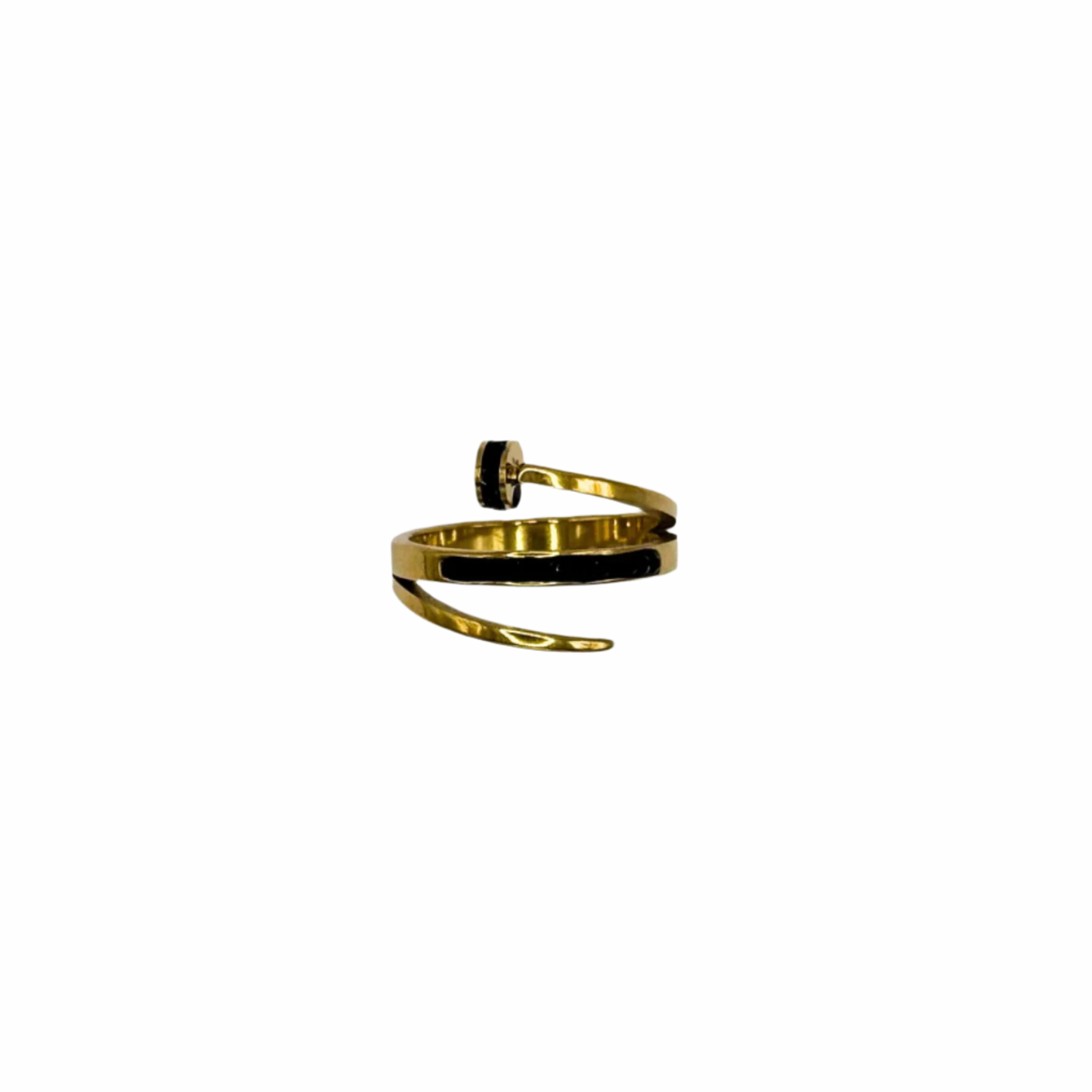 Nail Ring with Black Diamonds