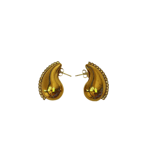 Diamond-Lined Raindrop Earrings