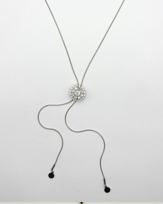 Long Adjustable Diamond Snow Flake Necklace