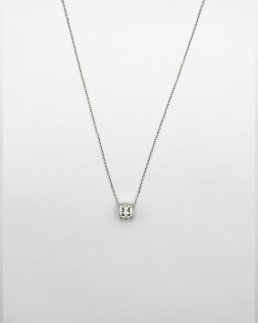 Mini Barrel Necklace in Silver