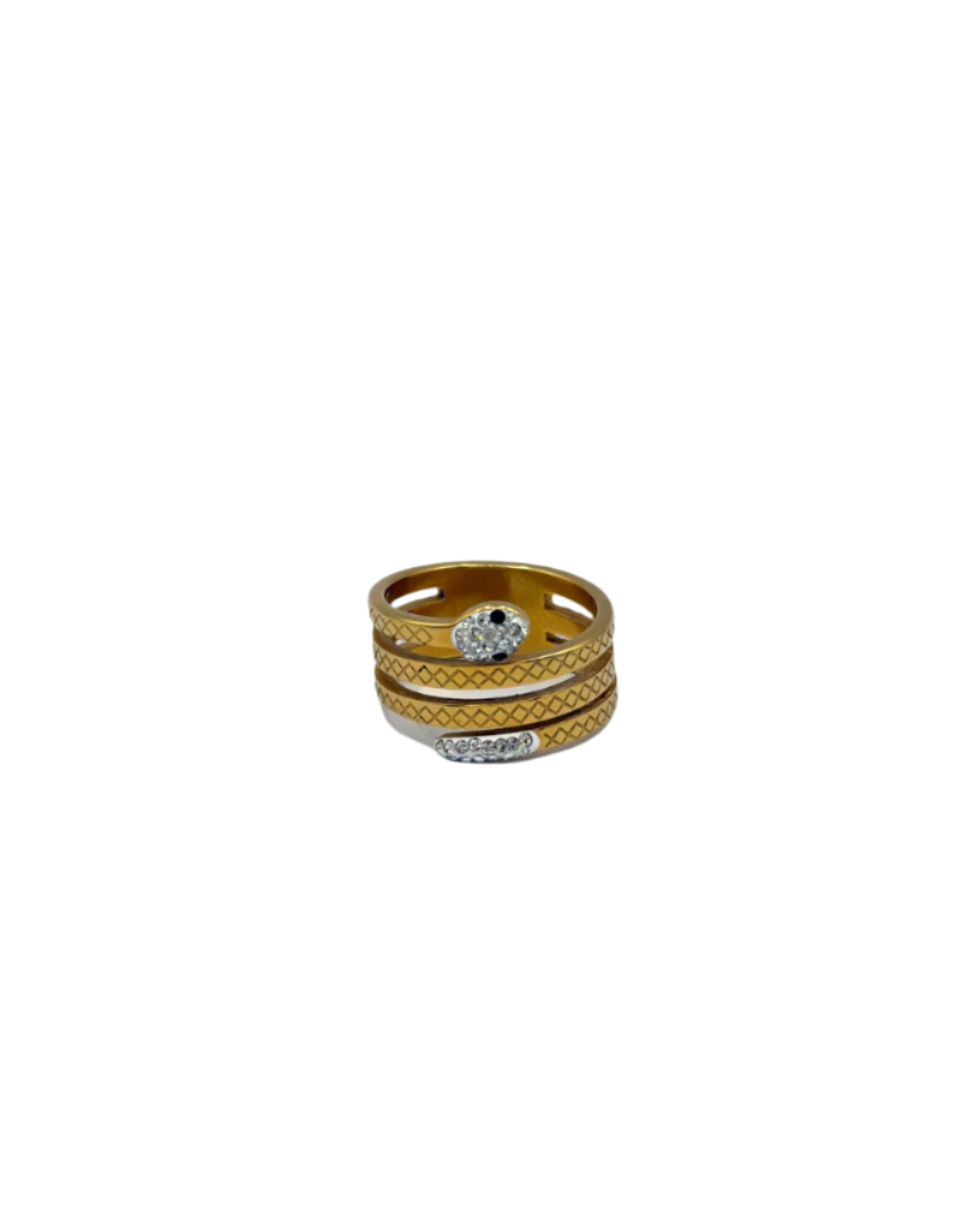 Gold Plated Spiral Snake Head Ring